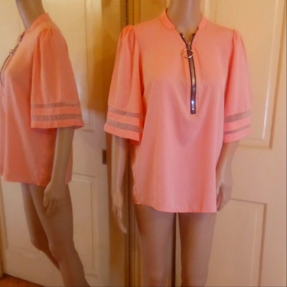 Sheer Blouse w/Zipper SZ/ SM/MED
